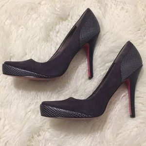 Paris Hilton Purple Suede and Snakeskin Heel, 9